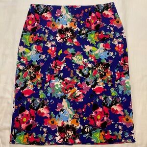 NEW Nicole by Nicole Miller Multicolor Floral Skirt With Back Zip Size L